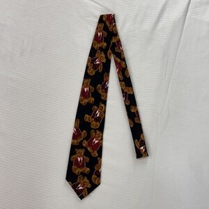 Vintage Addiction Teddy Bear Novelty Silk Tie Handmade Men's Valentines Hearts